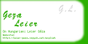 geza leier business card